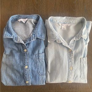 2 Chambray classic shirts— Old Navy, size L. My favorite Chambray shirts ever.